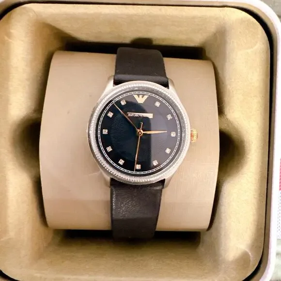 Emporio Armani AR2066 Alpha XSmall Ladies Watch With Blue Dial - Picture 2 of 7